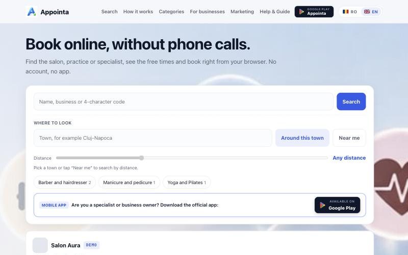 appointa.services homepage